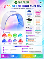 ECO CREST- 8-Color LED Face Therapy Mask – Skin Rejuvenation Device