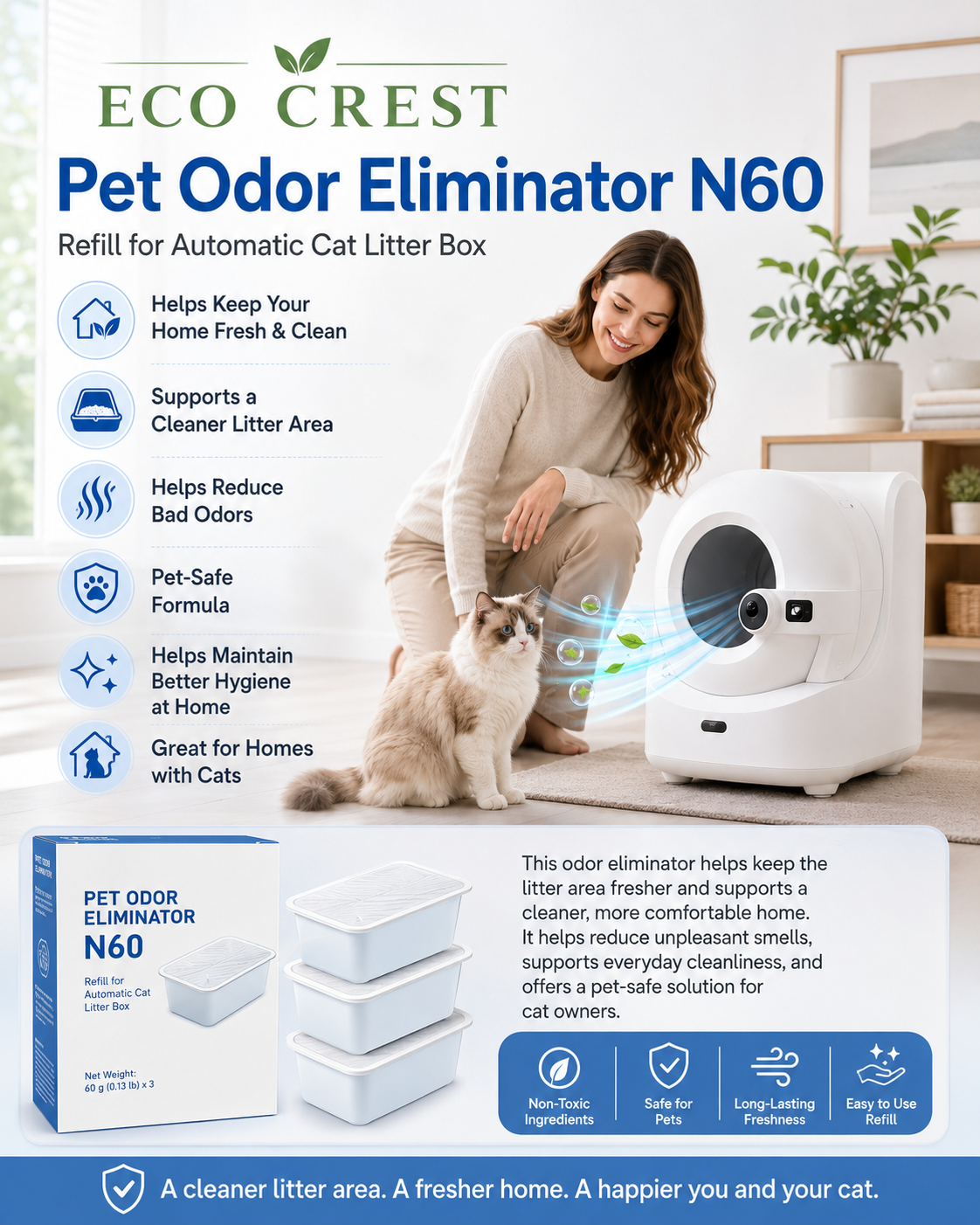 ECO CREST - Original petkit Pet Odor Eliminator N60