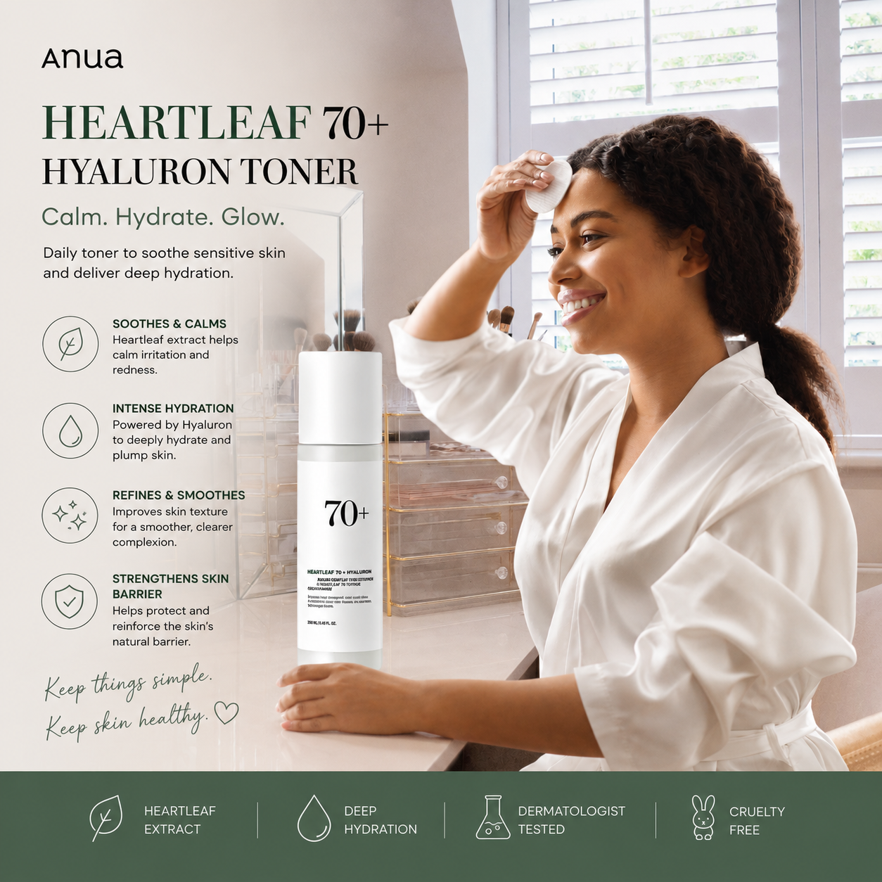 Korean ANUA Heartleaf Set 77 Soothing Acne Toner,Daily Lotion,Deep Cleansing Foam and Facial Cleansing Oil Skincare Products Set