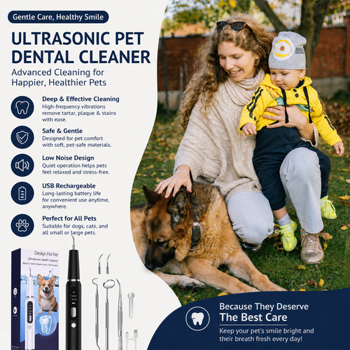 Dog Use Ultrasonic Tooth Cleaner Dog Cat Pet Dental Scaler for Tartar Removal Teeth Cleaning Tool with LED Light