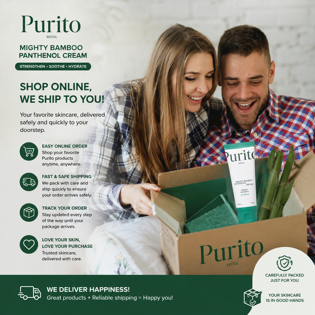 Purito Cream Bamboo Extract Panthenol Intensive Moisturizing Repairing Revitalizing Soothing For All Skin Type Skin Care
