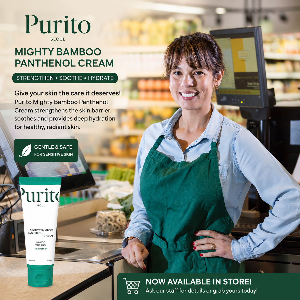 Purito Cream Bamboo Extract Panthenol Intensive Moisturizing Repairing Revitalizing Soothing For All Skin Type Skin Care