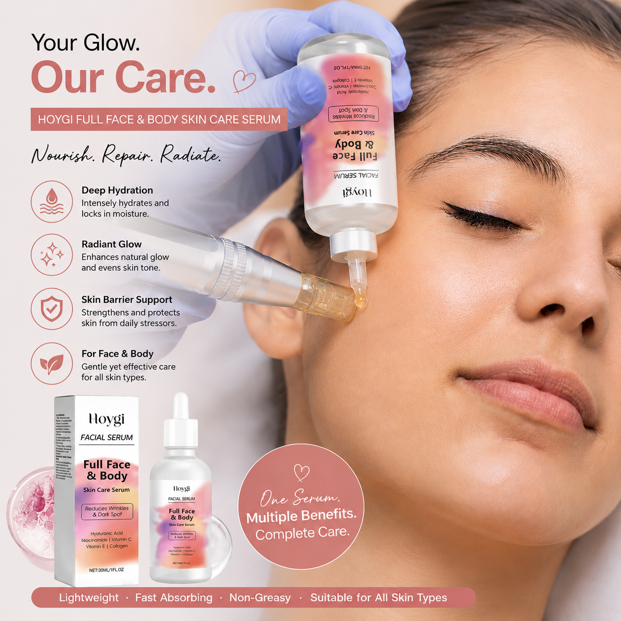Vitamin Essence Solution Hydrating, Moisturizing, Shrinking Pores, Nourishing Skin, Anti Wrinkle And Firming Essence Solution