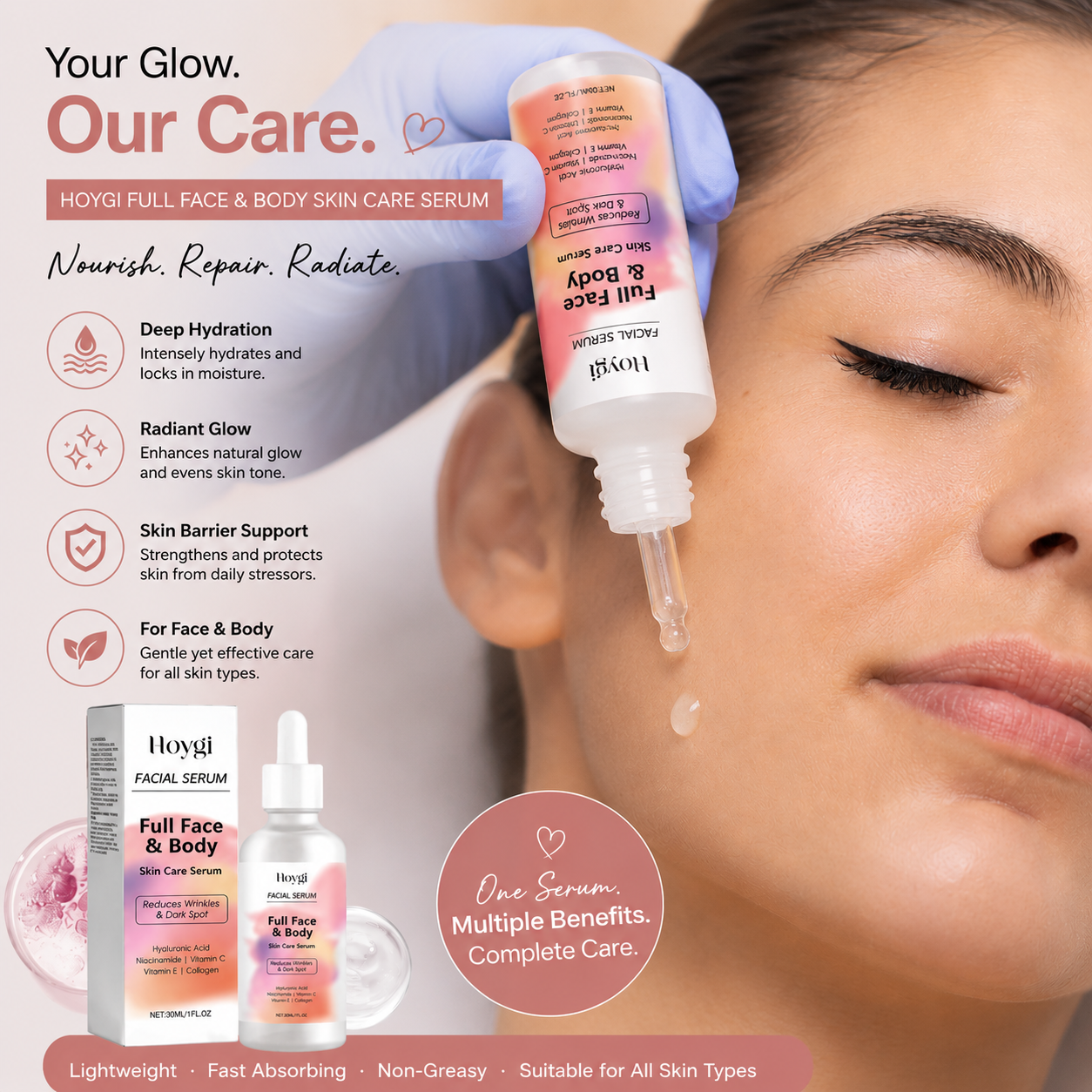 Vitamin Essence Solution Hydrating, Moisturizing, Shrinking Pores, Nourishing Skin, Anti Wrinkle And Firming Essence Solution