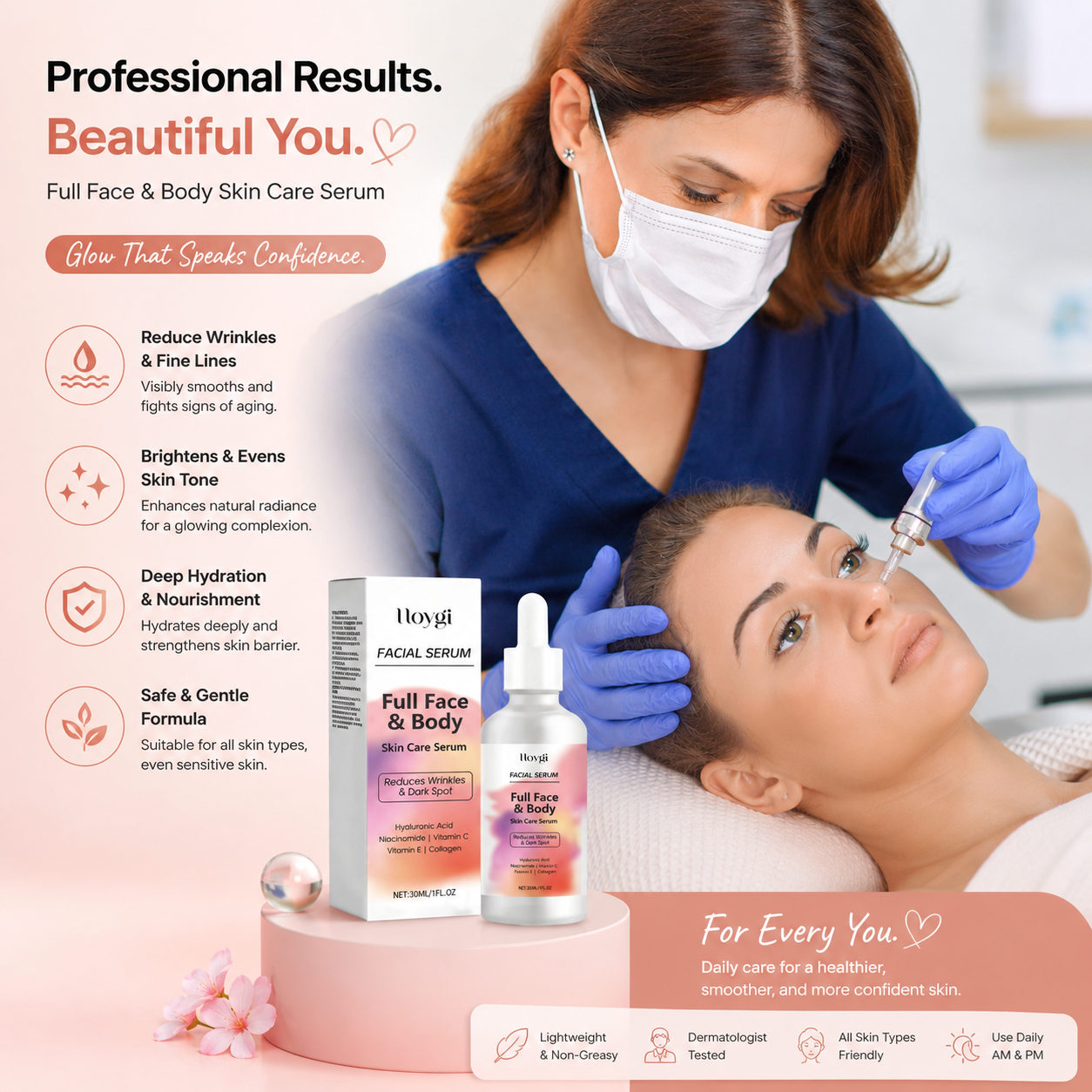 Vitamin Essence Solution Hydrating, Moisturizing, Shrinking Pores, Nourishing Skin, Anti Wrinkle And Firming Essence Solution