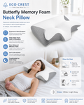 ECO CREST -Butterfly Contour Memory Foam Neck Pillow