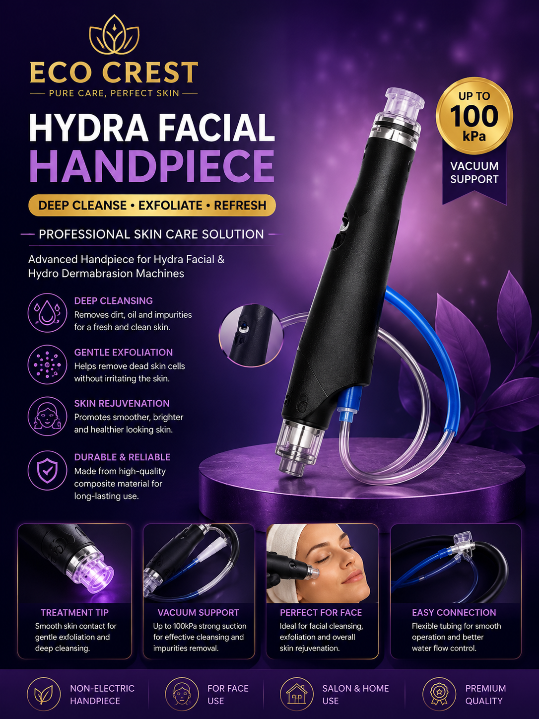 ECO CREST - Hydra Facial Cleaning Handpiece