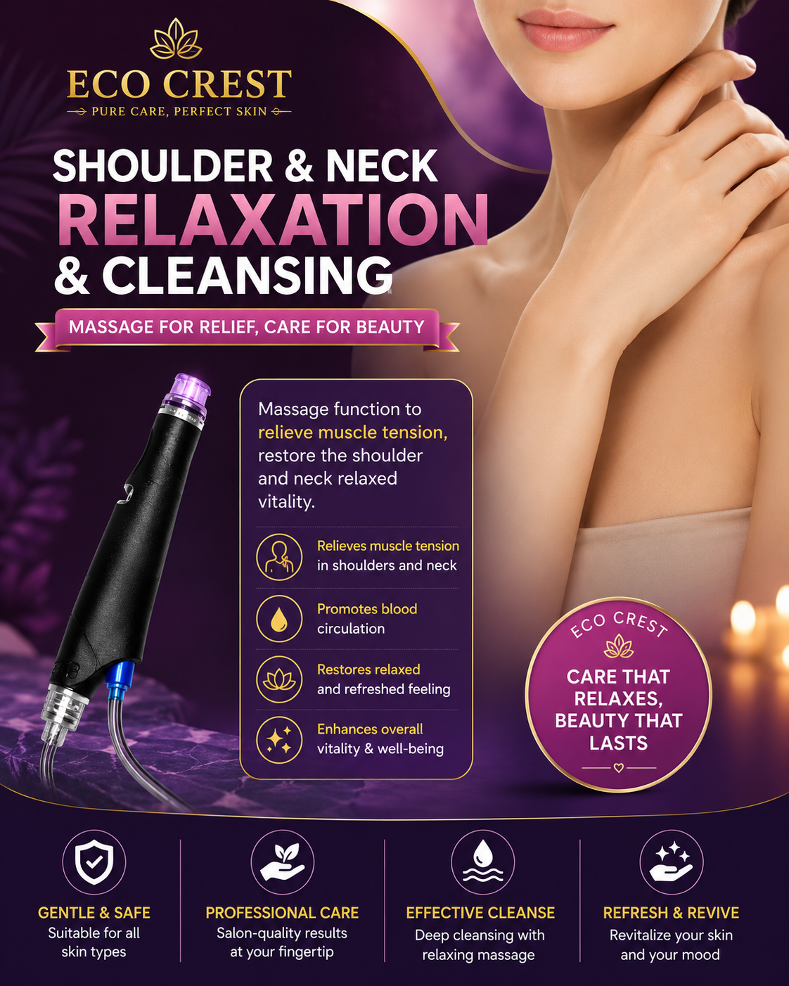 ECO CREST - Hydra Facial Cleaning Handpiece