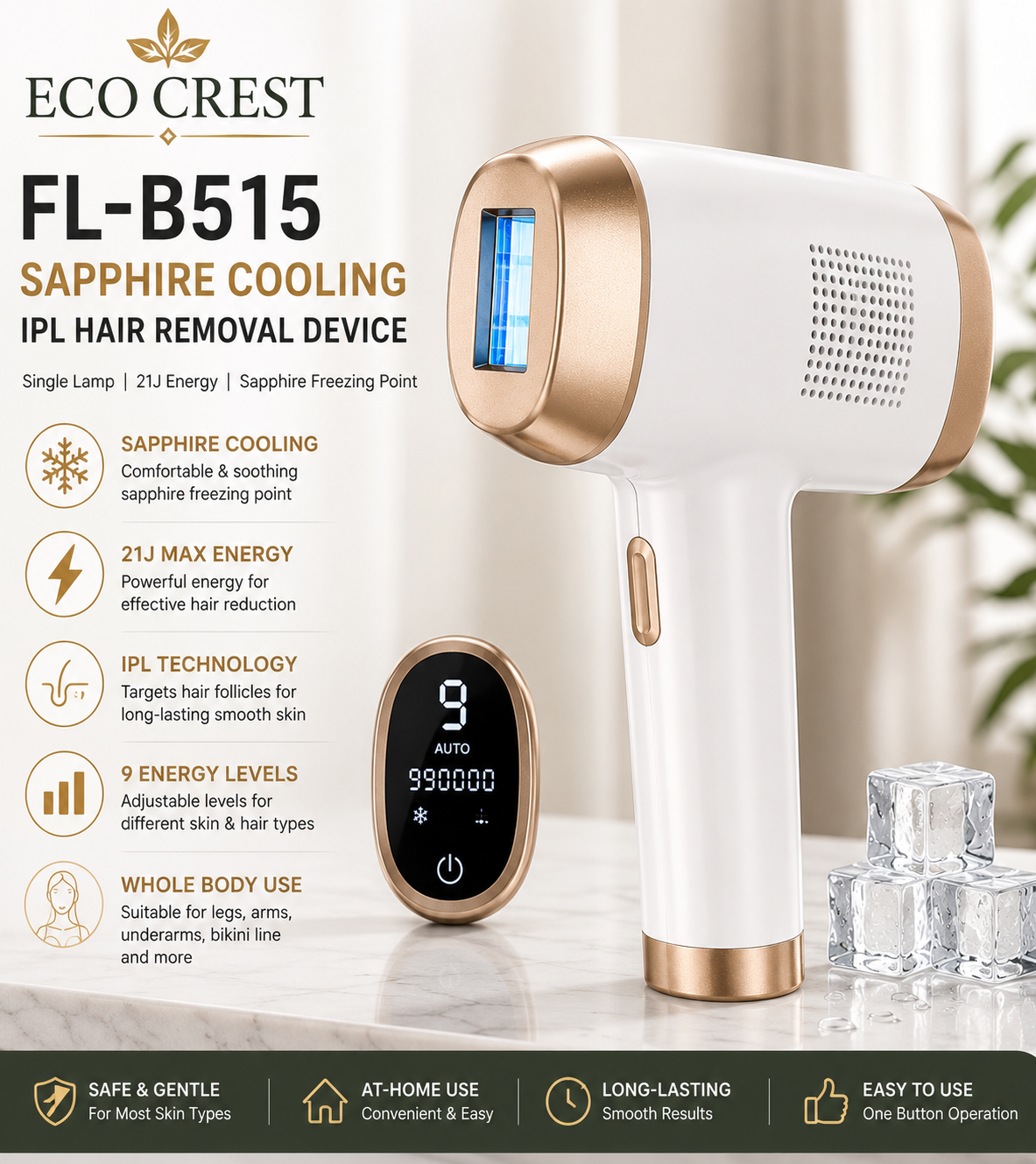 ECO CREST - IPL Hair Removal Device (FL-B515/FL-B517)