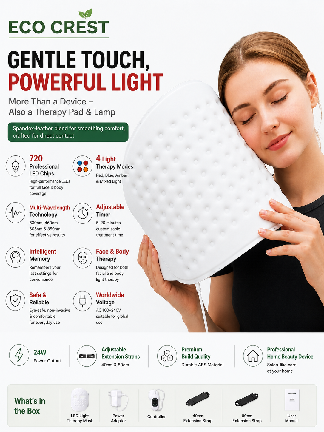 ECO CREST - L6 Red Light & Infrared Therapy Mask