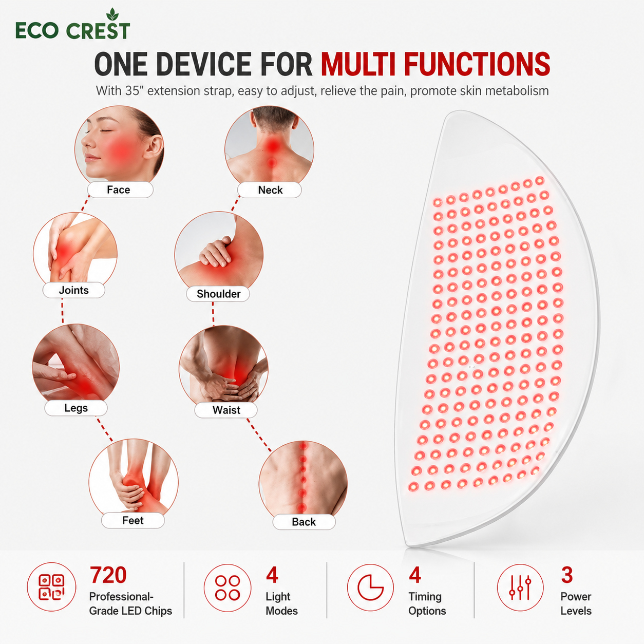 ECO CREST - L6 Red Light & Infrared Therapy Mask