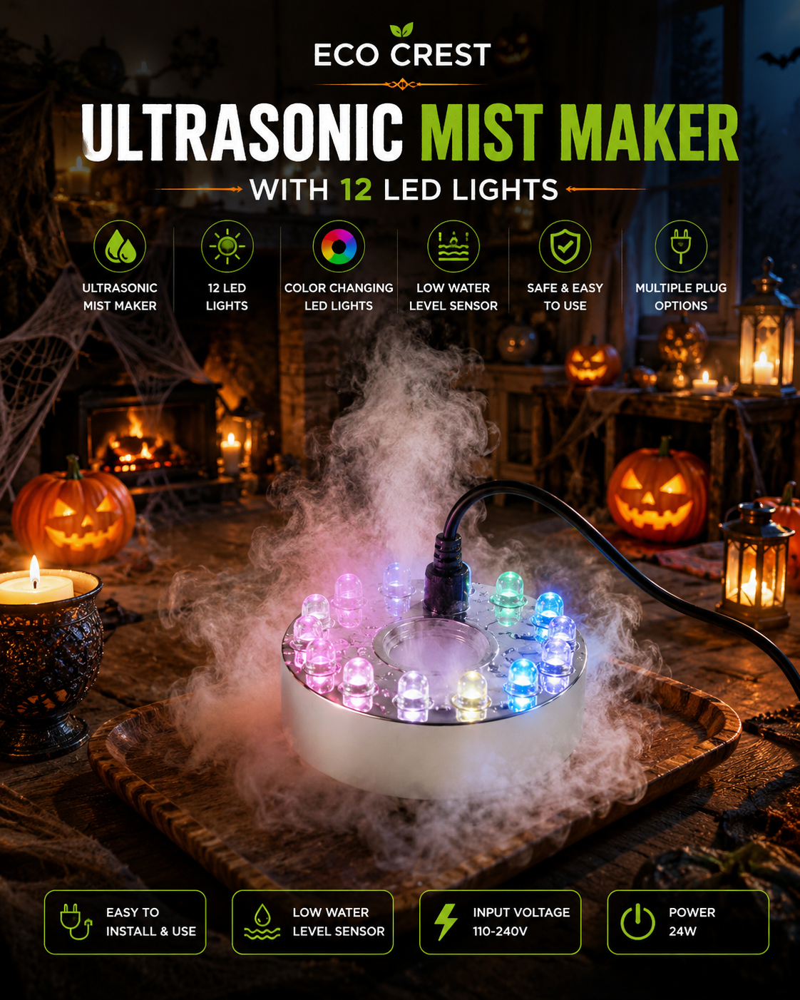 ECO CREST - LED Ultrasonic Mist Maker