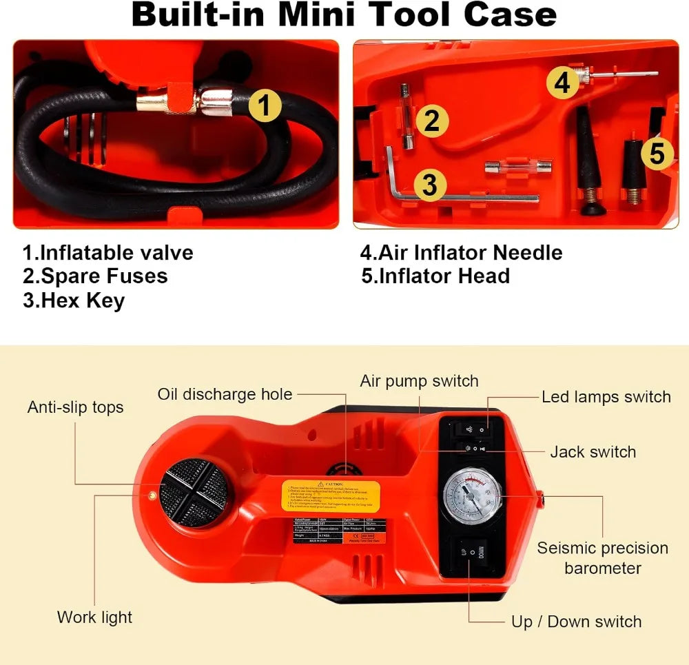 ECO CREST - 5-Ton Electric Hydraulic Car Jack Kit