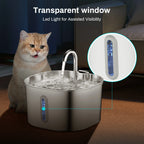 ECO CREST - 2.2L Stainless Steel Pet Water Fountain