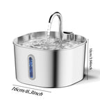 ECO CREST - 2.2L Stainless Steel Pet Water Fountain