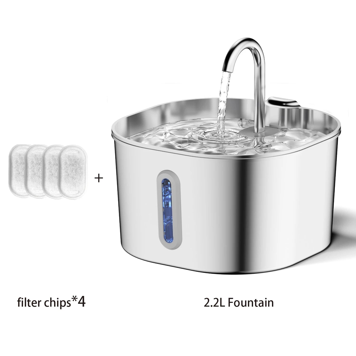 ECO CREST - 2.2L Stainless Steel Pet Water Fountain