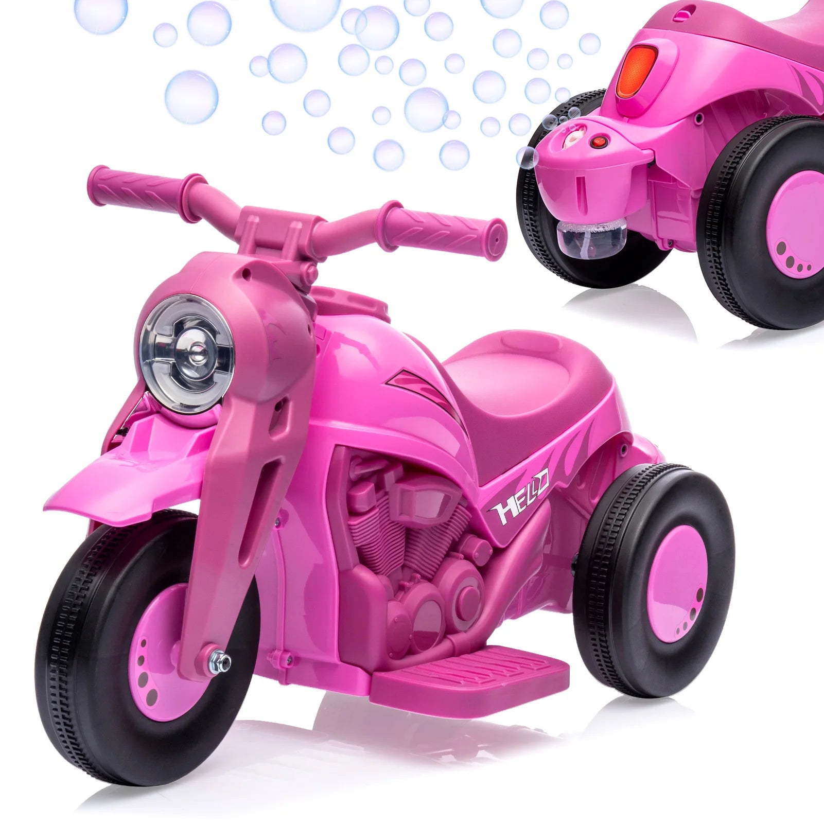 ECO CREST - 6V Kids Electric Ride-On Motorcycle with Bubble Machine