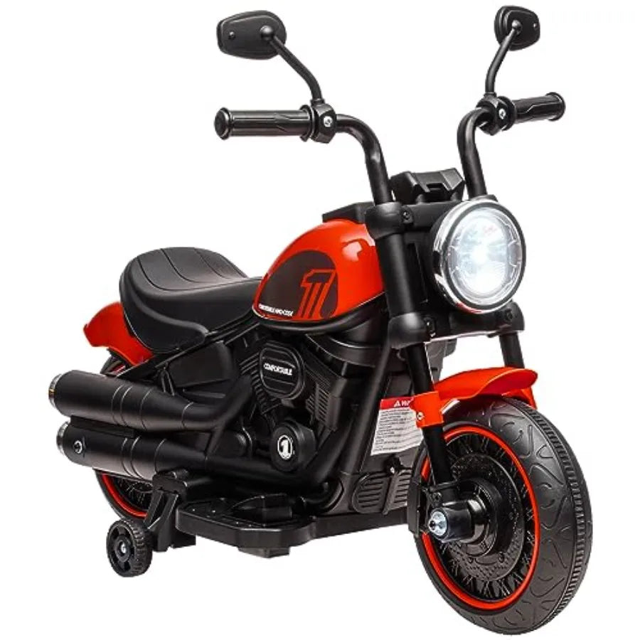 ECO CREST - Kids Electric Ride-On Motorcycle with Training Wheels