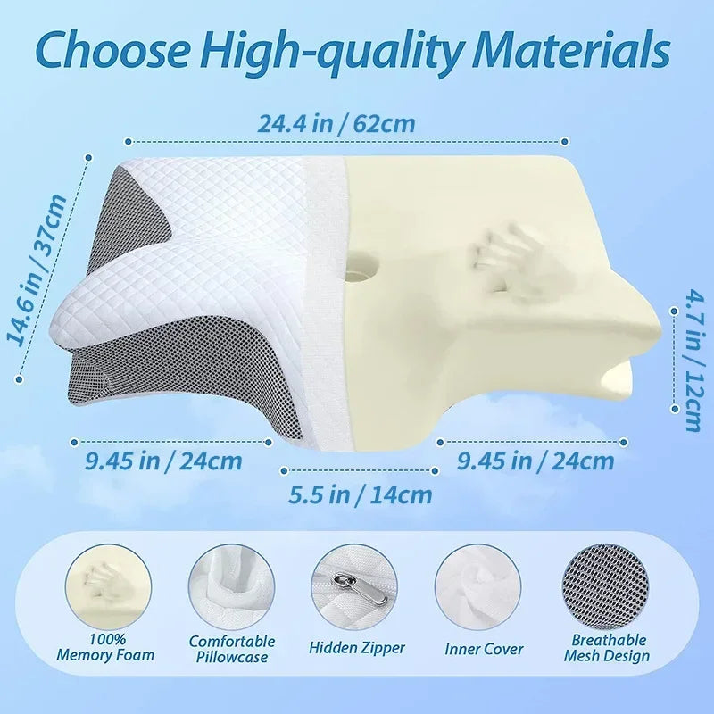 ECO CREST -Butterfly Contour Memory Foam Neck Pillow