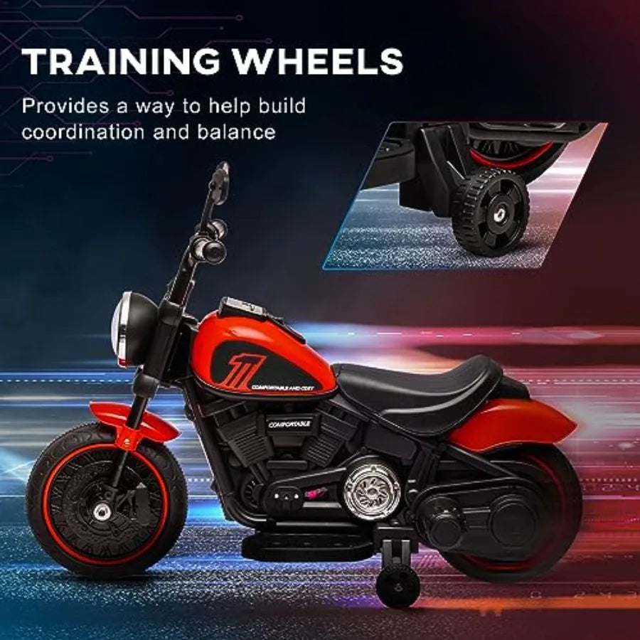 ECO CREST - Kids Electric Ride-On Motorcycle with Training Wheels