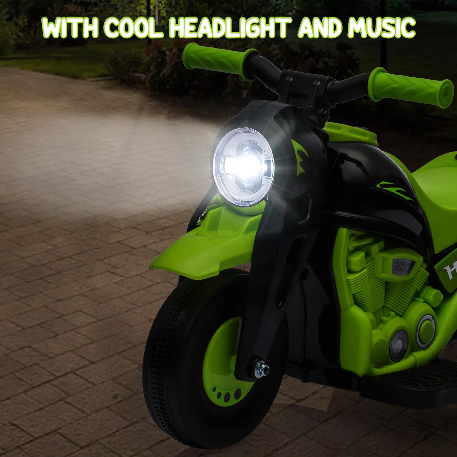 ECO CREST - 6V Kids Electric Ride-On Motorcycle with Bubble Machine