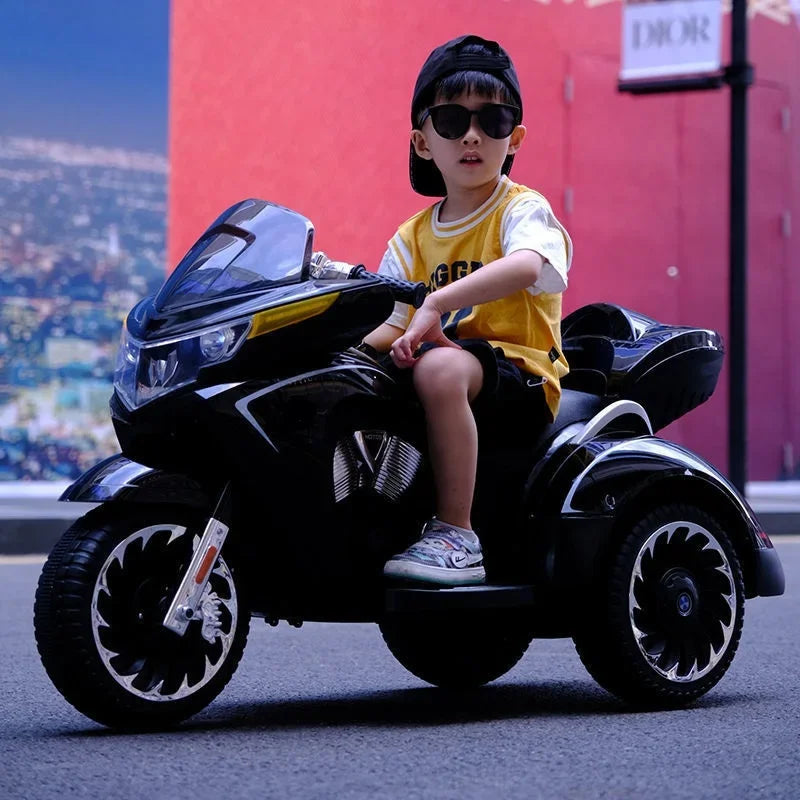 ECO CREST - 12V Electric Ride-On Motorcycle Tricycle for Kids Ages 3-12