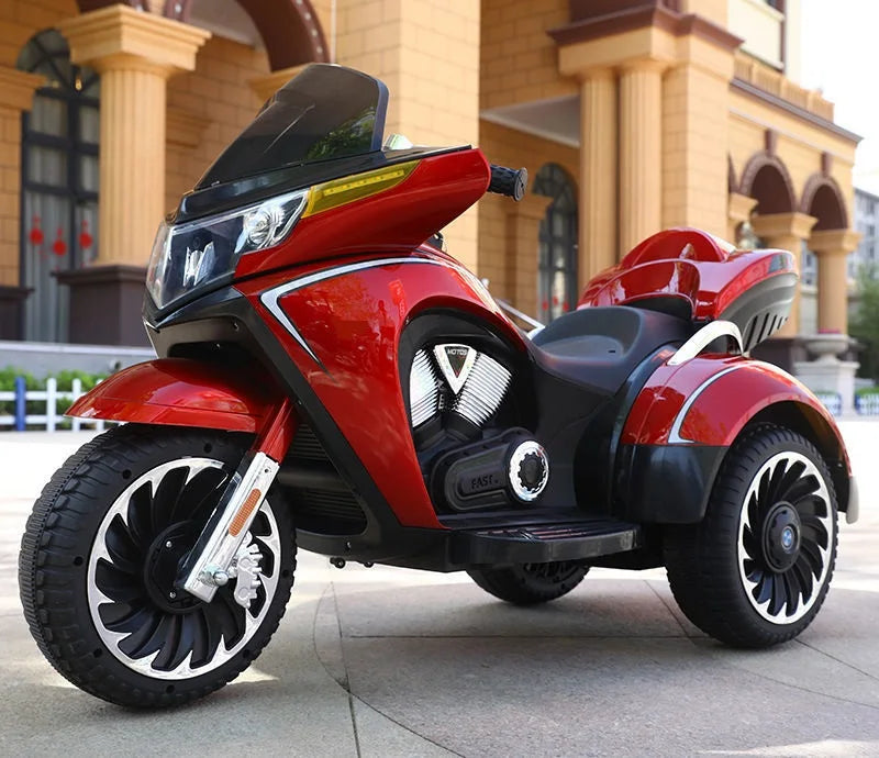 ECO CREST - 12V Electric Ride-On Motorcycle Tricycle for Kids Ages 3-12