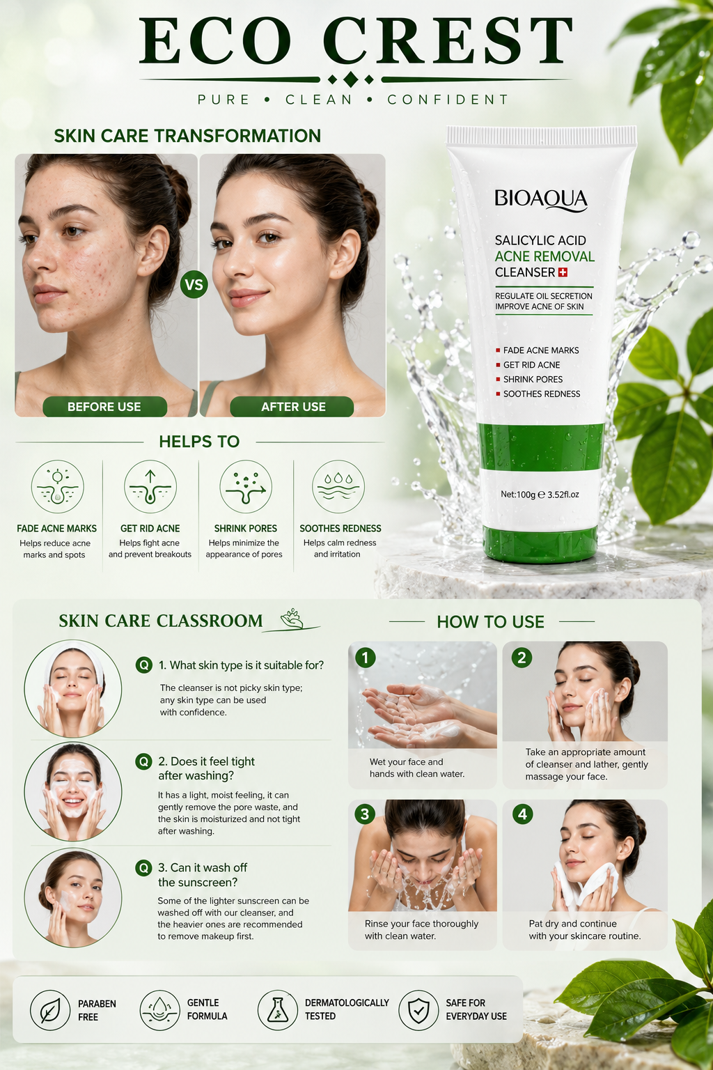 ECO CREST - Salicylic Acne Control Facial Cleanser