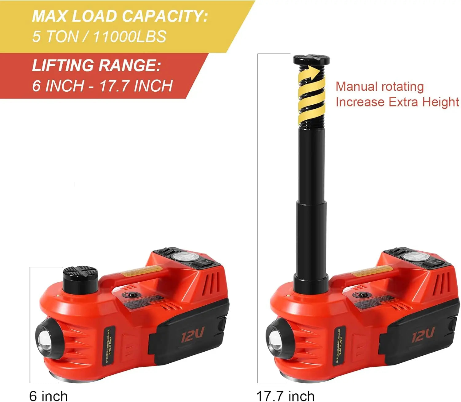 ECO CREST - 5-Ton Electric Hydraulic Car Jack Kit