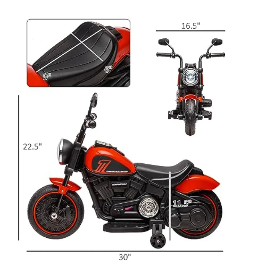 ECO CREST - Kids Electric Ride-On Motorcycle with Training Wheels
