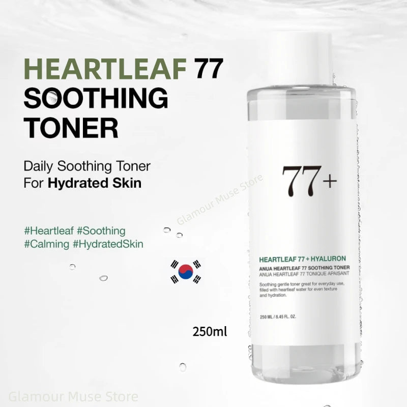 Korean ANUA Heartleaf Set 77 Soothing Acne Toner,Daily Lotion,Deep Cleansing Foam and Facial Cleansing Oil Skincare Products Set