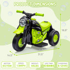 ECO CREST - 6V Kids Electric Ride-On Motorcycle with Bubble Machine