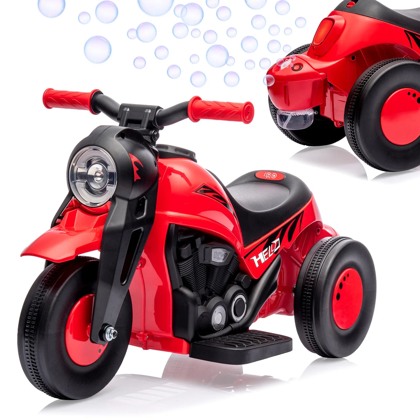 ECO CREST - 6V Kids Electric Ride-On Motorcycle with Bubble Machine