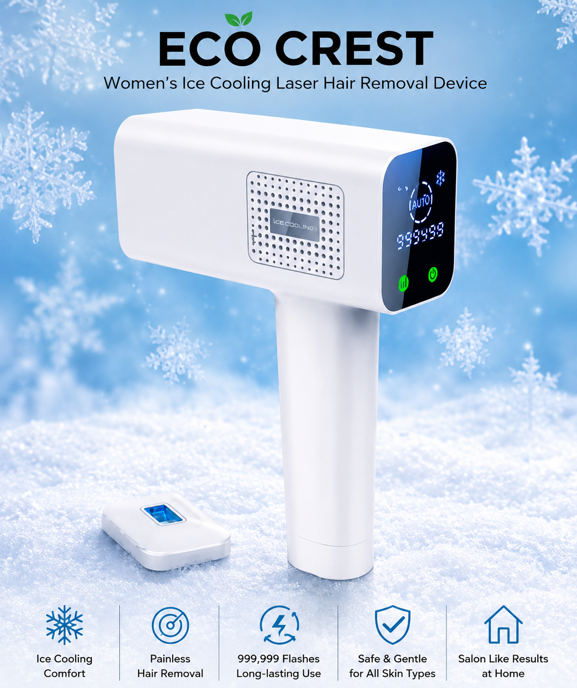 ECO CREST - Women's Ice Cooling Laser Hair Removal Device