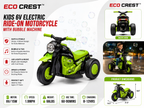 ECO CREST - 6V Kids Electric Ride-On Motorcycle with Bubble Machine