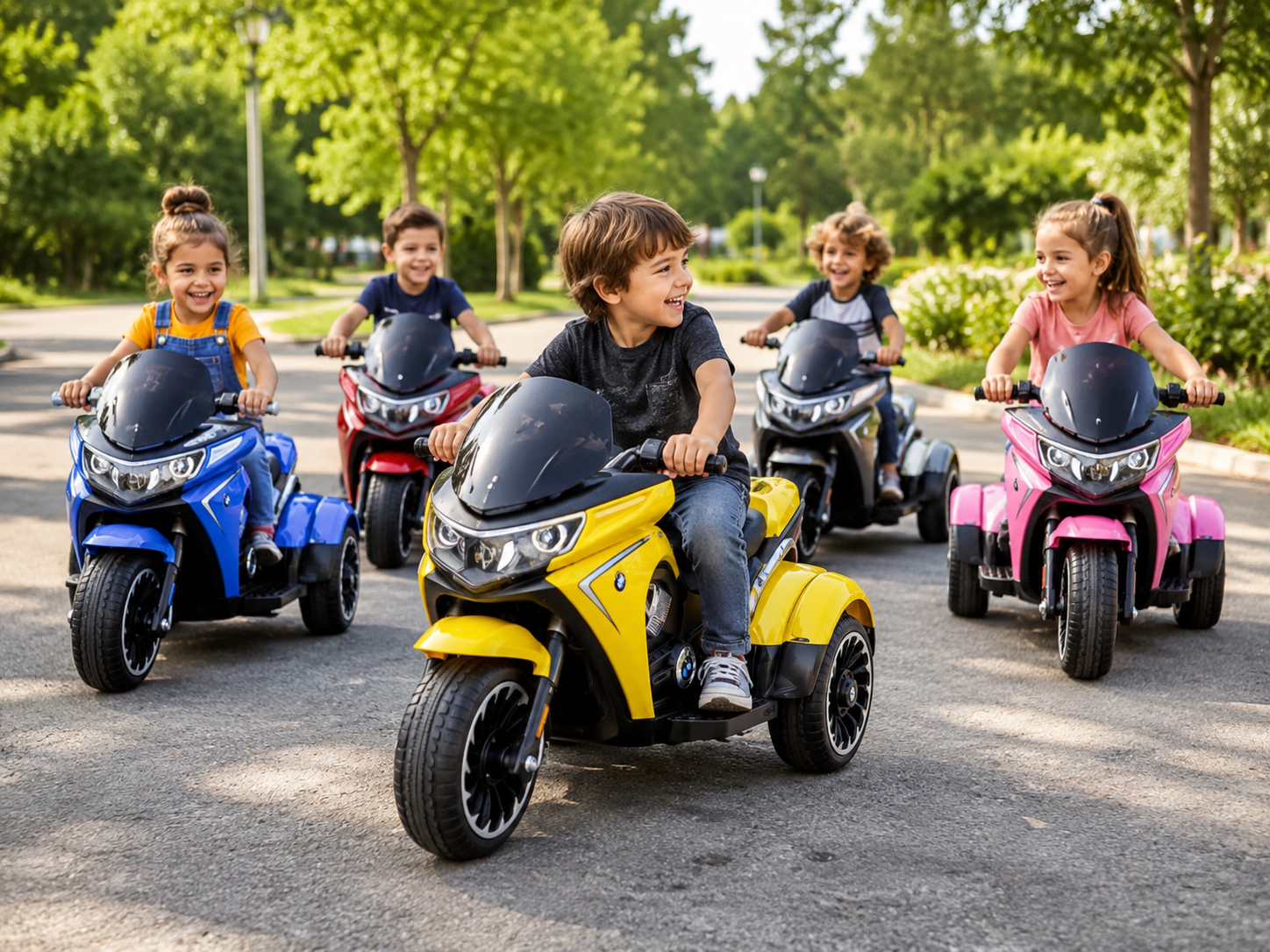 ECO CREST - 12V Electric Ride-On Motorcycle Tricycle for Kids Ages 3-12