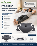 ECO CREST- Butterfly Memory Foam Neck Support Pillow
