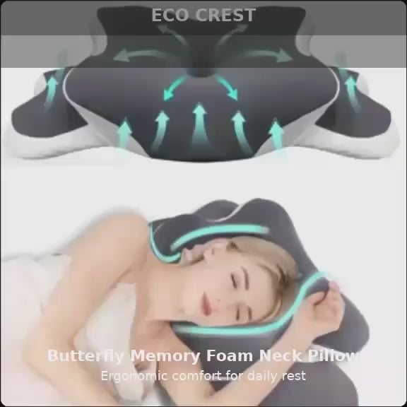 ECO CREST- Butterfly Memory Foam Neck Support Pillow